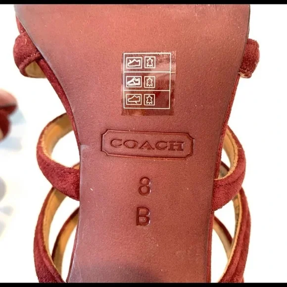 Coach "Lavania" Genuine Suede Cage Heels - Picture 8 of 9